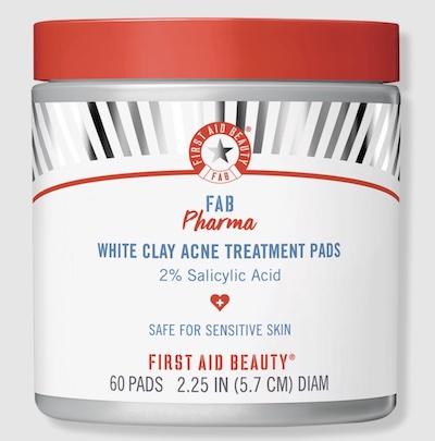 First Aid Beauty FAB Pharma White Clay Acne Treatment Pads