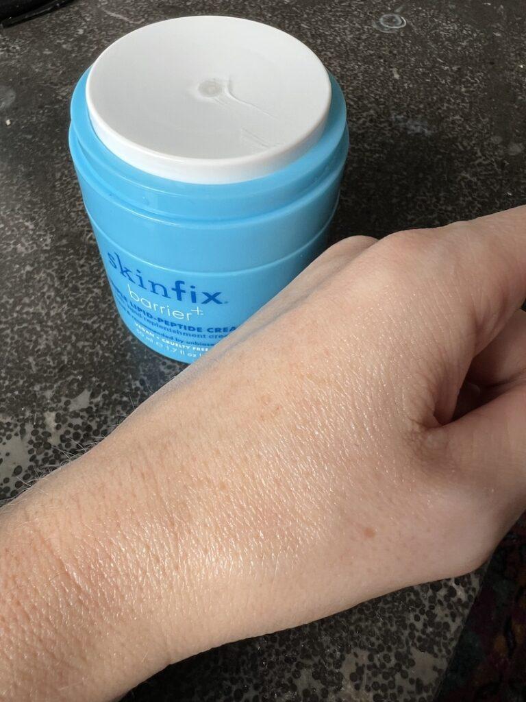 Skinfix cream on skin