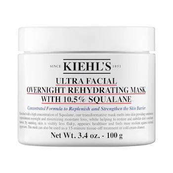 One of the best Kiehl's products, the Kiehl’s Ultra Facial Overnight Hydrating Face Mask with 10.5% Squalane