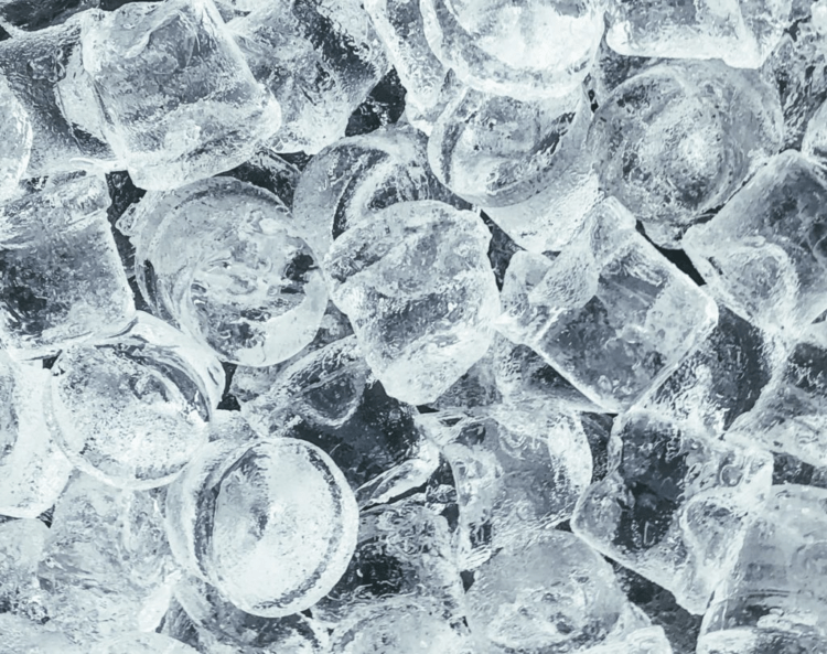 ice cubes closeup