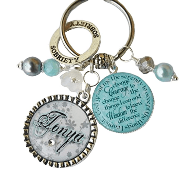 Personalized Sobriety Gift Keychain