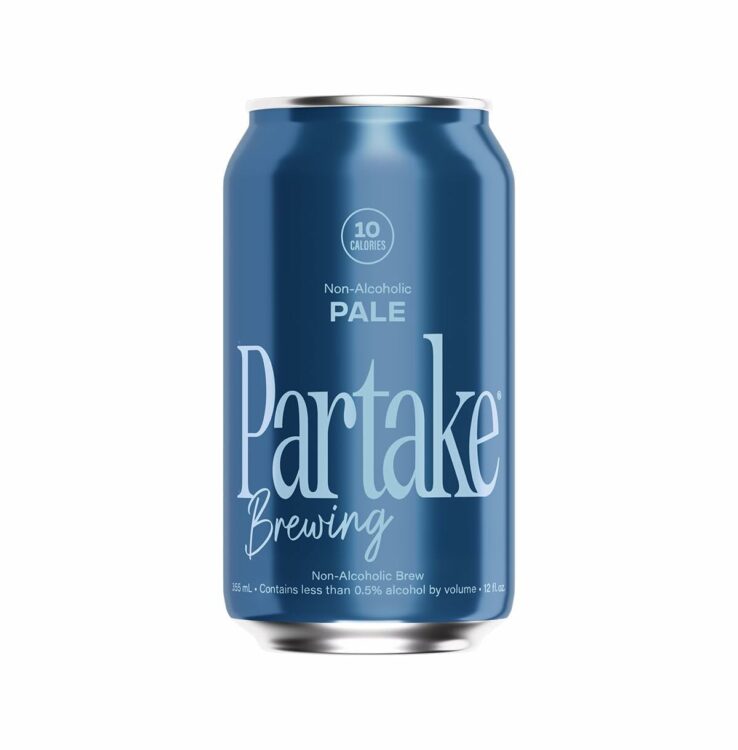 A blue can of Partake Ale, which is one of the best non-alcoholic drinks for summer