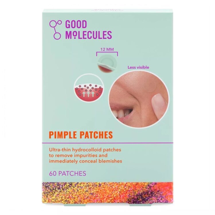 A product shot of Good Molecules Pimple Patches, which show that hydrocolloid patches work for acne