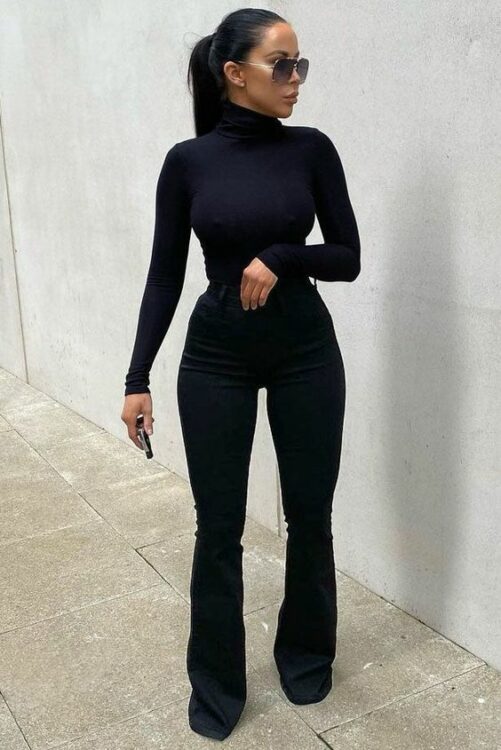 Black turtleneck outfit ideas best sale