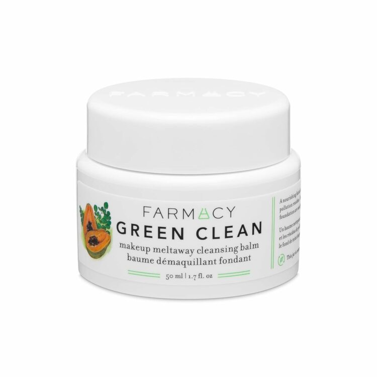 A white jar of Farmacy Green Clean cleansing balm