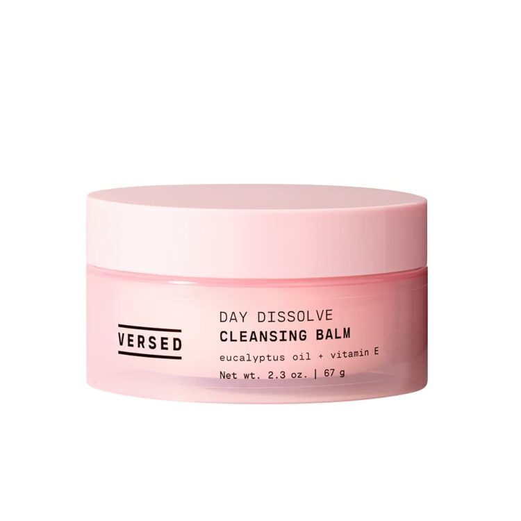 A pink jar of Versed Day Dissolve Cleansing Balm, an alternative to makeup wipes