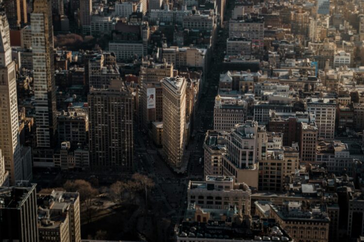 A shot of buildings in NYC, which has the best date ideas