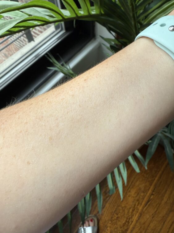 This was after I rubbed the deo into my skin a bit with my finger
